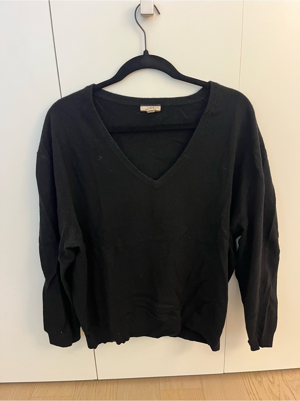J. Crew Black V-Neck Women's Sweater